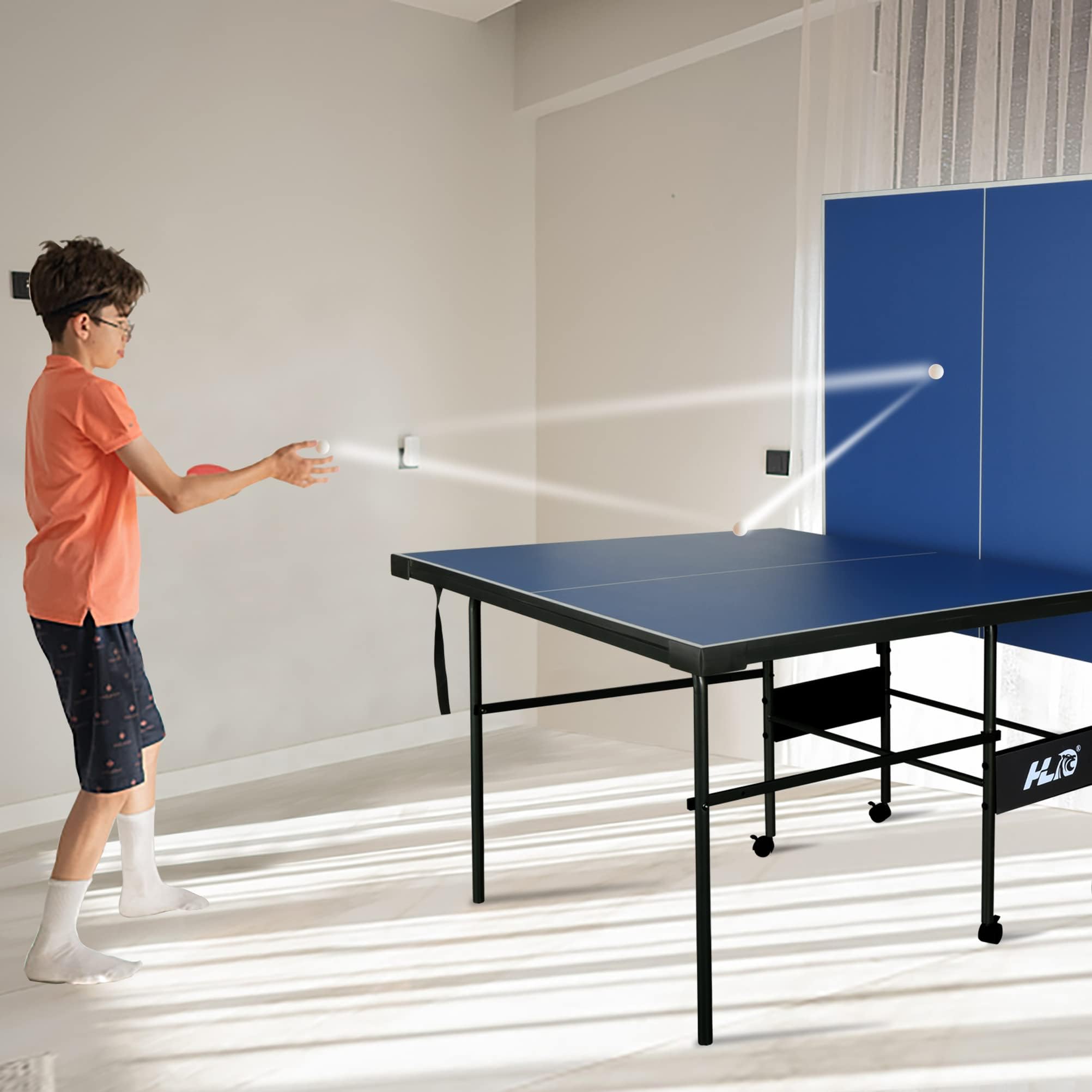 Table de Tennis de Table 7FT Pliante MDF 12mm 206x114.5x76 cm avec Filet