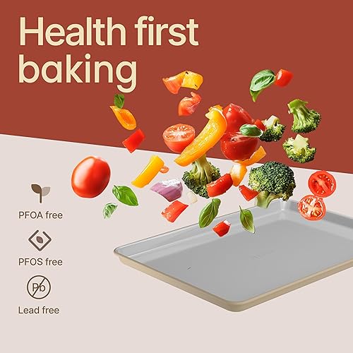 Vista 15 de Bakken - Juego de 8 utensilios apilables para hornear, revestimiento antiadherente de cerámica, bandejas para hornear, varios moldes para hornear