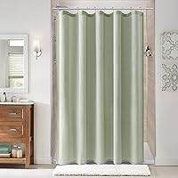 Vista 81 de Naturoom cortina de ducha de 36 pulgadas - cortina de ducha estrecha para espacio pequeño, de medio tamaño, de lino verde ultra gruesa, juego