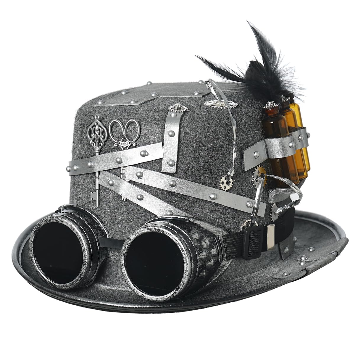 GRACEART Steampunk Hat Vintage Gears and Rivets Hat Steampunk Top Hat