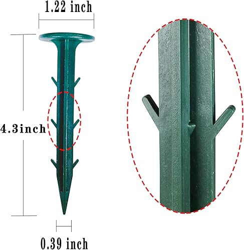 Miniatura 3 de Nigh 70 estacas de plástico HPDE de 4.3 pulgadas para jardín, anclajes de alta resistencia, picos de anclaje de paisaje de plástico para mantener la