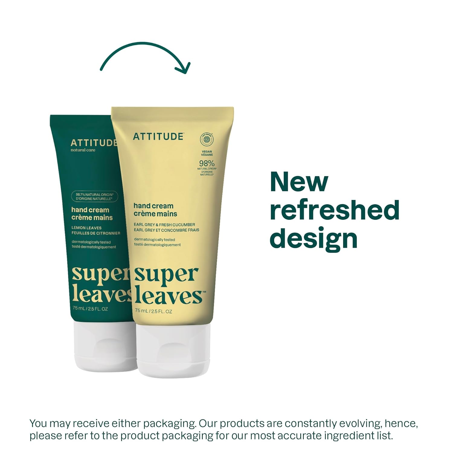 ATTITUDE Hand Cream, EWG Verified, Plant and Mineral-Based, Vegan Personal Care Products, Earl Grey & Fresh Cucumber Scent, 2.5 Fl Oz - Image 2