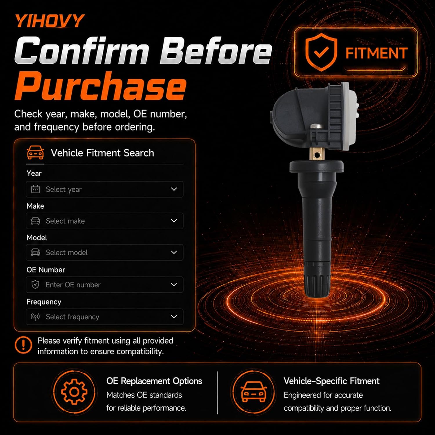 Pre-Programmed TPMS Sensor Tire Pressure Monitoring Sensor HC3T1A180AB fit for Ford Edge Escape Expedition Explorer F150 Flex Fusion Ranger Transit, fit for Lincoln Navigator - 315MHz (4)