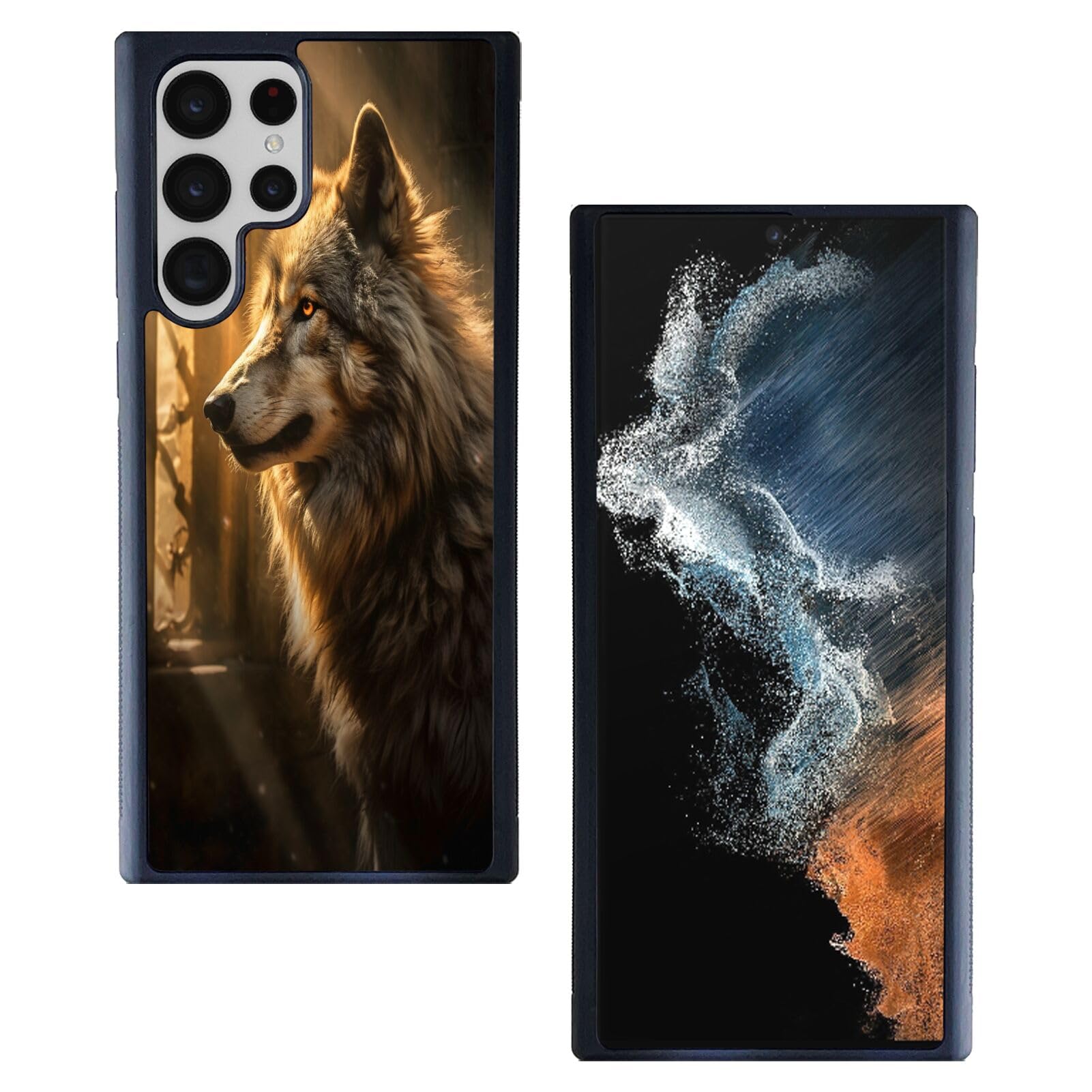 Elgzigok Black TPU Case Fits Samsung Galaxy S22 Ultra with Wolf Art-aa9 Pattern Design Black Soft TPU Slim Fit Anti Scratched Protection Cover Case for Samsung Galaxy S22 Ultra
