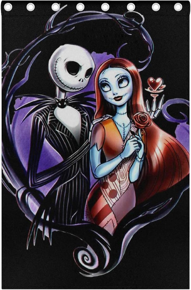 New Deal Fornate Nightmare Before Christmas Art Printed Curtains for Living Room Grommet Window Room Darkening Curtains for Bedroom 84 x 55 Inch Set of 2