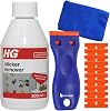 Sticker Remover, Glue & Adhesive Cleaner, Tar & Oil Stain Remover 300ml with HB Plastic Scraper Tool & 10x Plastic Blades | Sticky Label, Adhesive Remover & Car Sticker Remover | HG Sticker Remover
