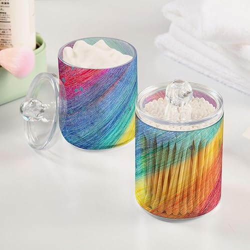 Miniatura 5 de Qtip - Juego de soporte con tapa, recipiente de vidrio transparente de 10 onzas, tarros de boticario, organizadores de baño, accesorios de