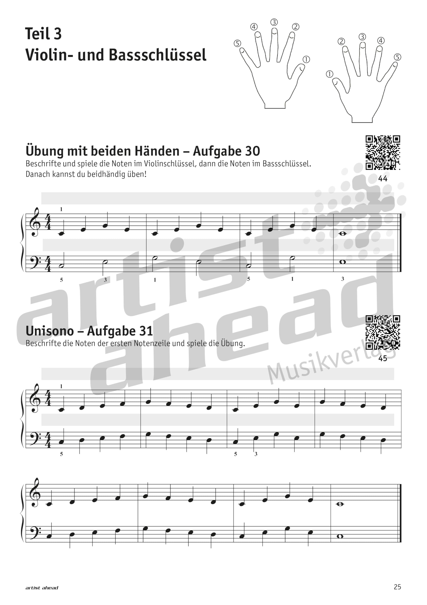Einfach Klaviernoten lernen für Anfänger!: Das superleichte Notentraining für Klavier & Keyboard - einfach Noten lesen lernen im Violin- und Bassschlüssel (inkl. QR-Codes + Audio-Download)