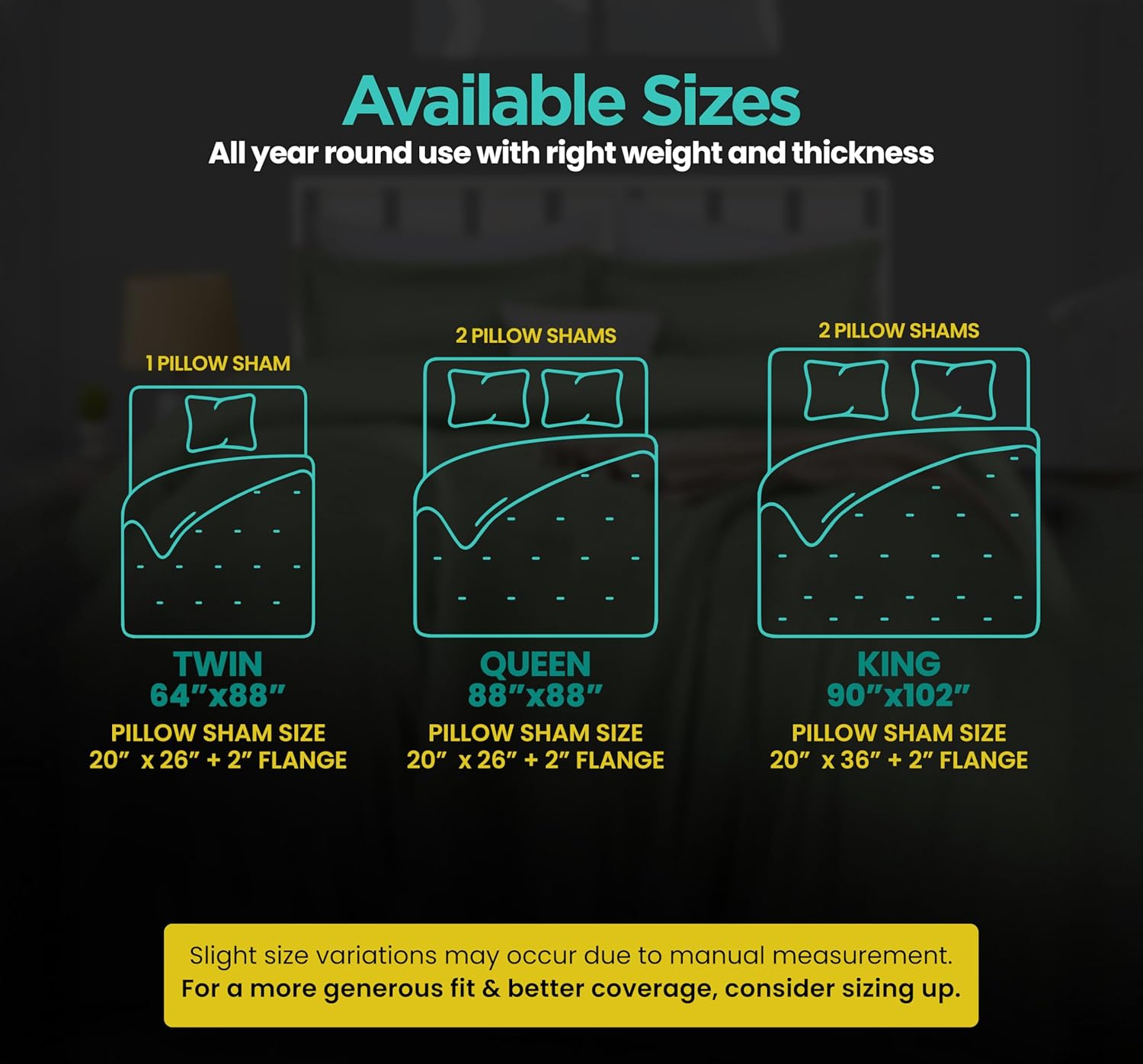 Queen Comforter Set 3 Piece Sage Green by Utopia Bedding, Comforters Queen Size, Bedding Comforters Sets, Down Alternative Soft Bed Set, 1 Comforter (88 x 88 inches) 2 Pillow Shams (20 x 26 inches) - Image 8