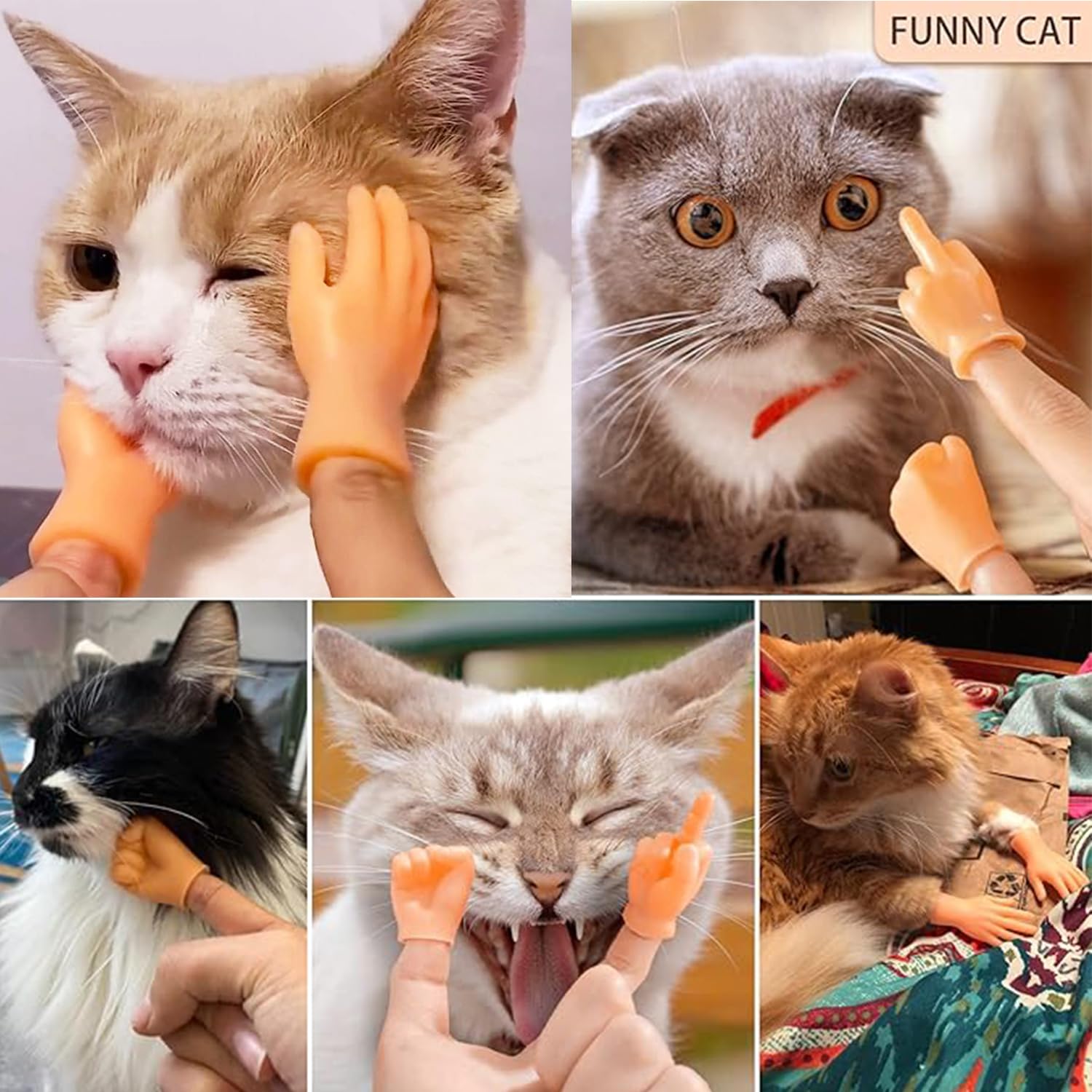 Porte-clés Main Miniature En PVC – Jouet Flexible Pour Marionnettes, Interaction Avec Les Chats, Farces Et Cadeaux Pâques