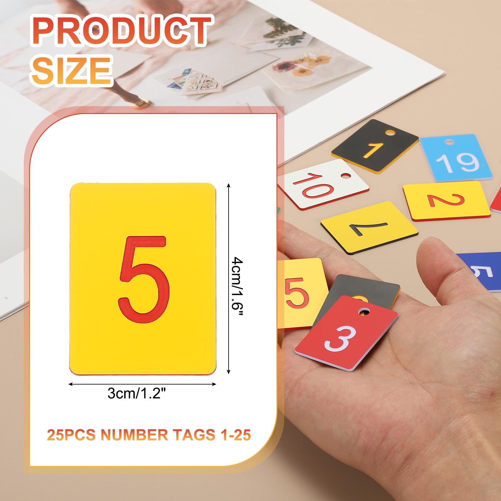 PATIKIL 25PCS Rectangle Number Tags 1-25 - Image 2