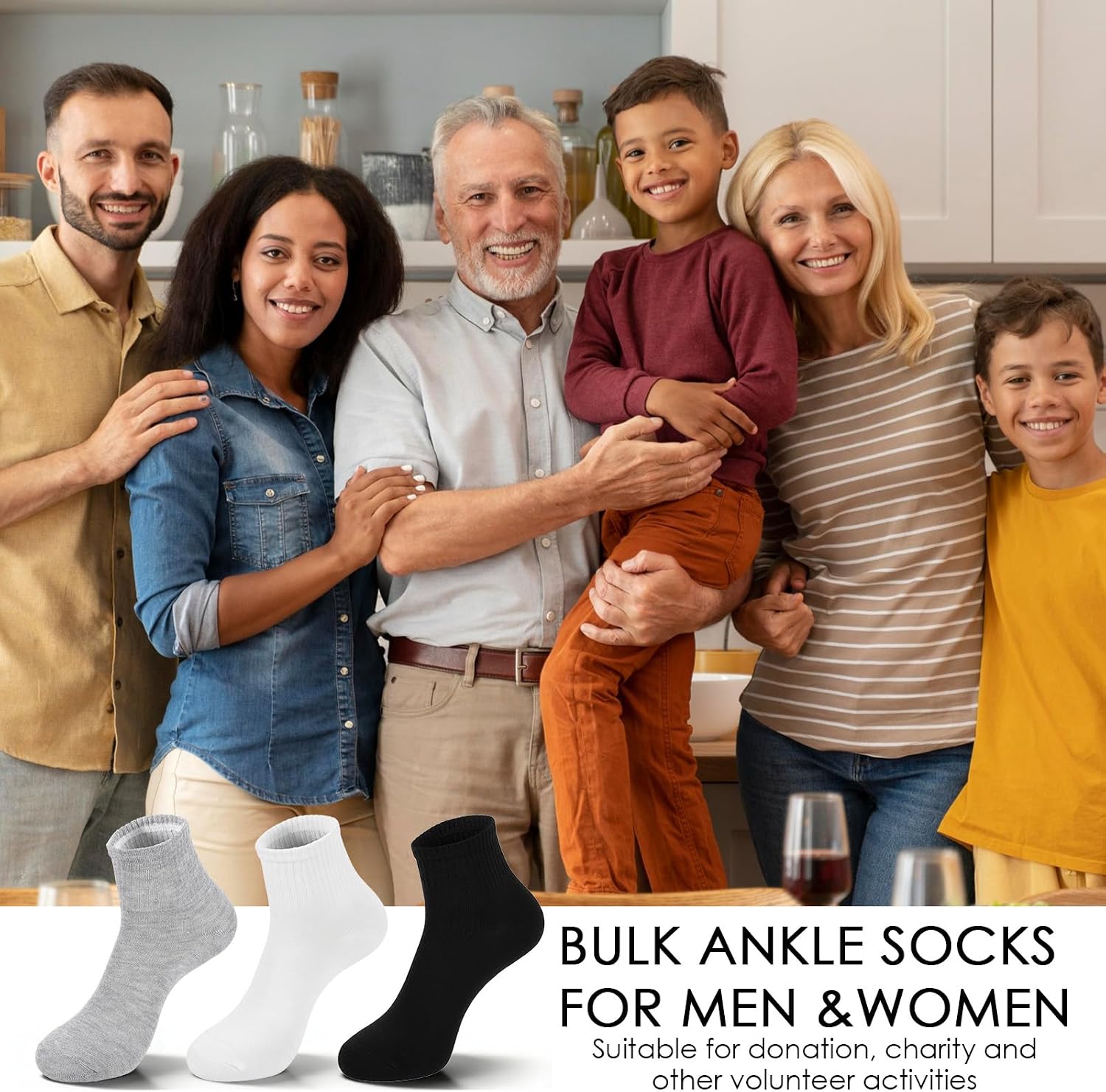30 Pairs Quarter Ankle Socks Crew Socks for Men & Women Cushioned Athletic Sock Moisture Wicking Mens Sock Lightweight Breathable Casual Sock for Athletic Running