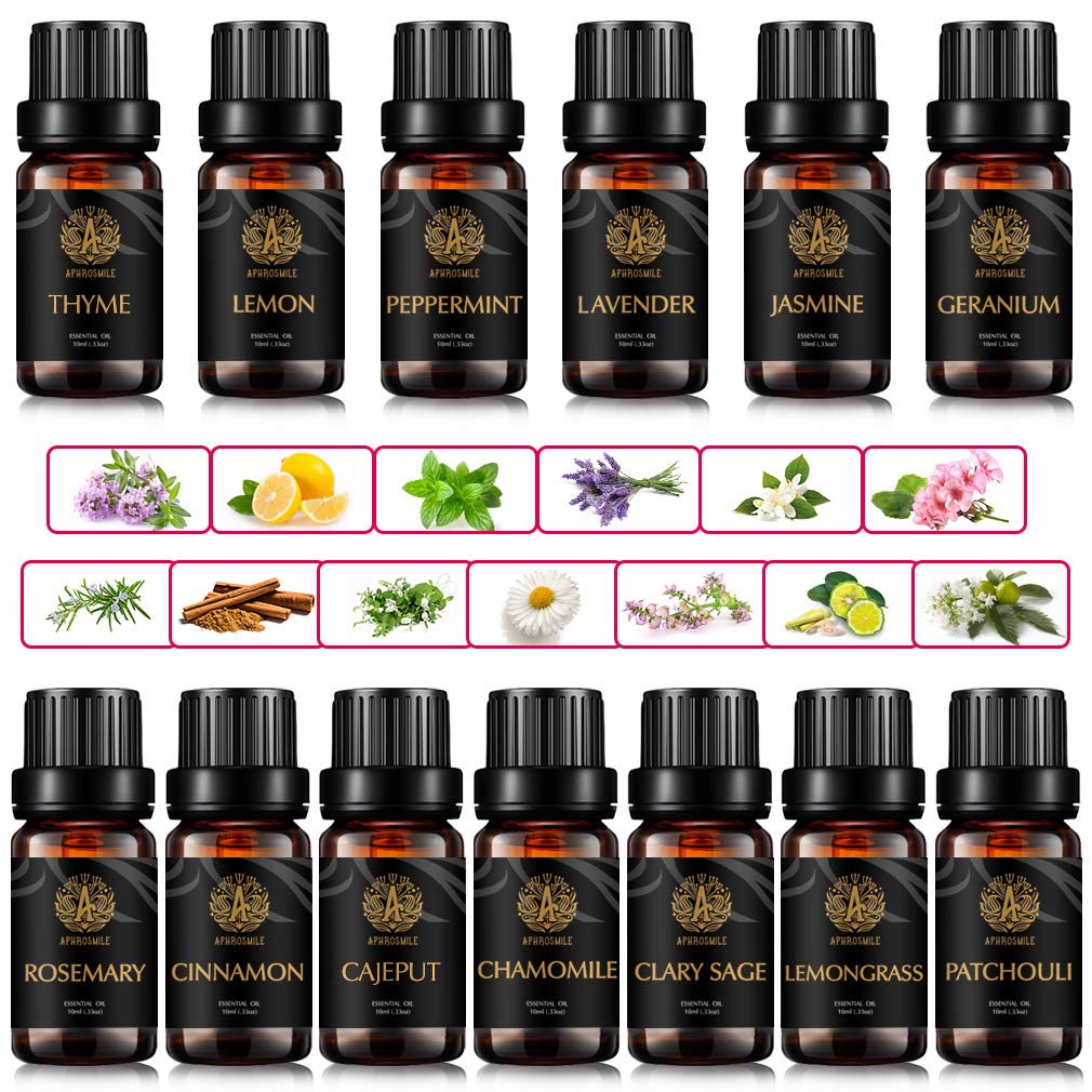 Aromatherapie Lavendel ätherische Öle Set für Diffusor, 13x10ml Rosmarin ätherisches Öl Kit für zu Hause, 100% reines Cajeput ätherisches Öl Set - Zimt, Jasmin, Zitrone Öle...