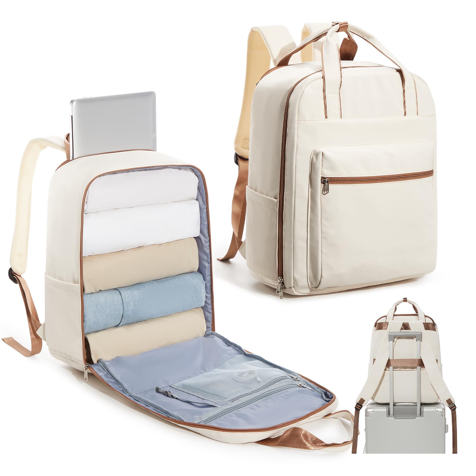 SZLX Zaino Ryanair 40x30x20 Sottovuoto con Pompa Zaino Ryanair 40x20x25 Donna Zaino da Viaggio Wizzair Bagaglio a Mano Uomo per Laptop da 14 Pollici Borse da Cabina 45x36x20 Easyjet con Porta Scarpe