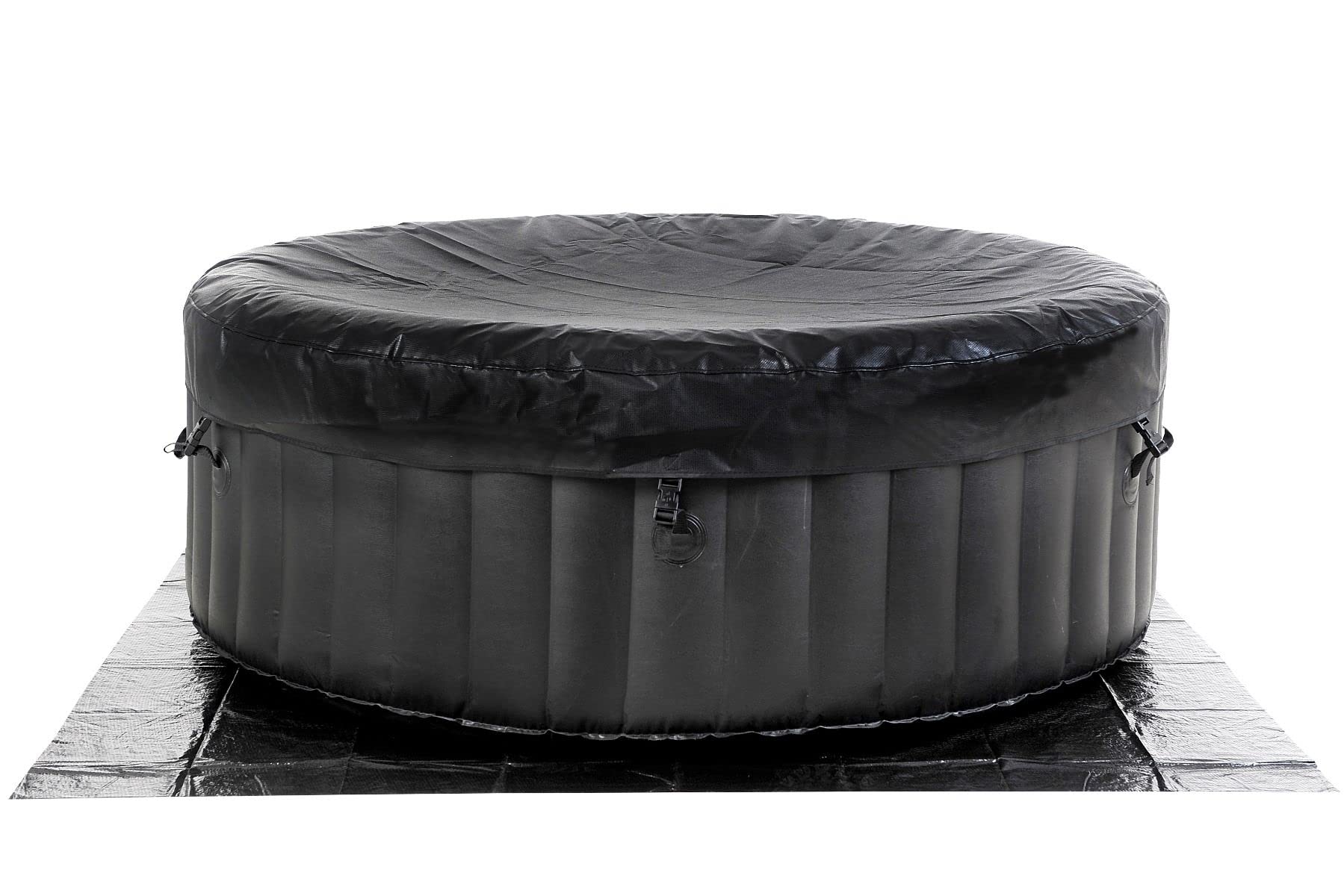 Nouveau BeneoSpa Spa Gonflable 4 Personnes pour l'intérieur et l'extérieur, Spa avec Chauffage- Spa à Bulles Rond - Noir Blanc - 180 cm - 130 Jets de Massage - Bain à remous Gonflable Spa Portable