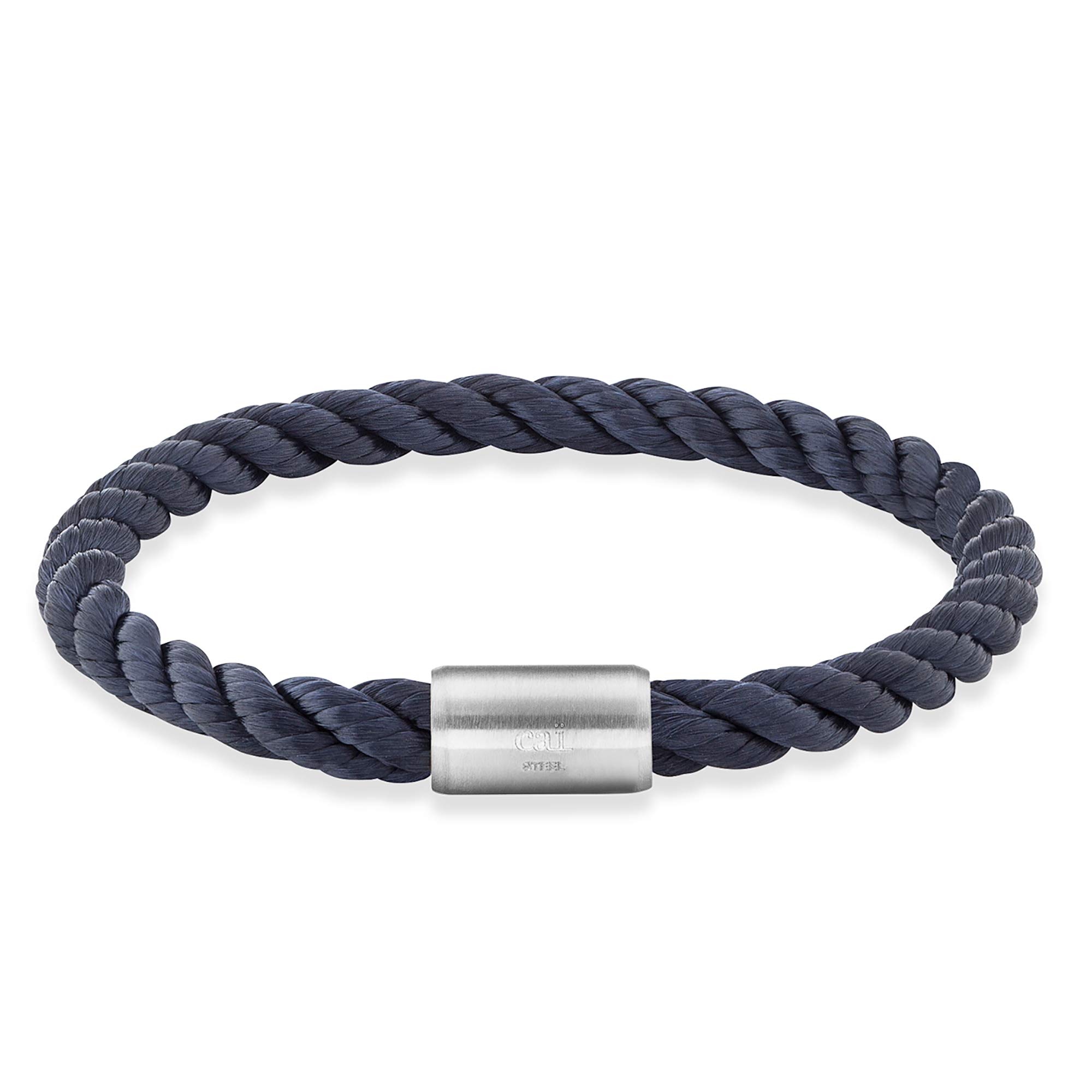 cai Herren Armband Edelstahl 23cm Glänzend ohne Stein blau 500060058-23