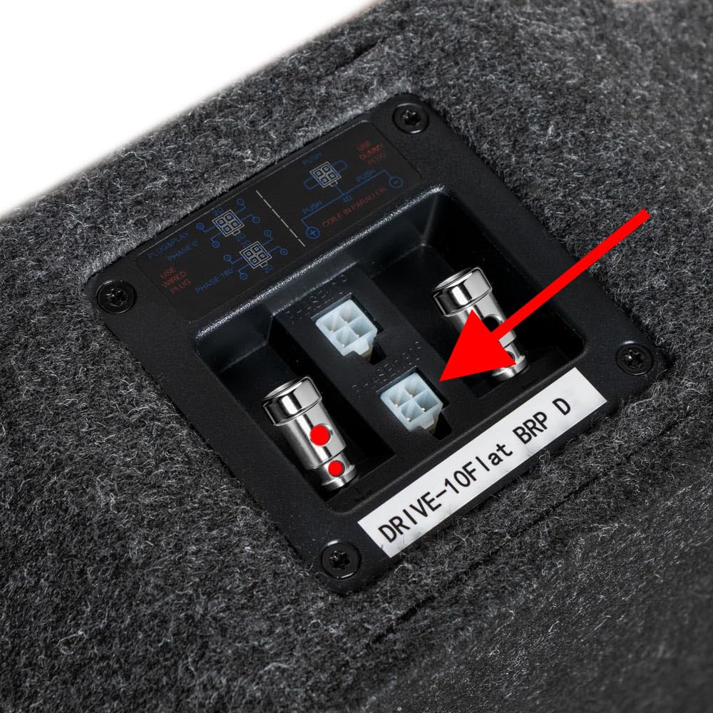 Option Kit de subwoofer compatible con VW Golf 7 (compatible con sistema de sonido DynAudio de fábrica) DRIVE10FLAT-BRP-D2 Subwoofer de rueda de repuesto, instalación Plug & Play