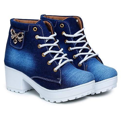DICY Boots Shoe Jeans for Girls High Heel (Ankle) Stylish Ideal for Both Women & Girls| Wear These as Casual or Even for Any Special Occasion