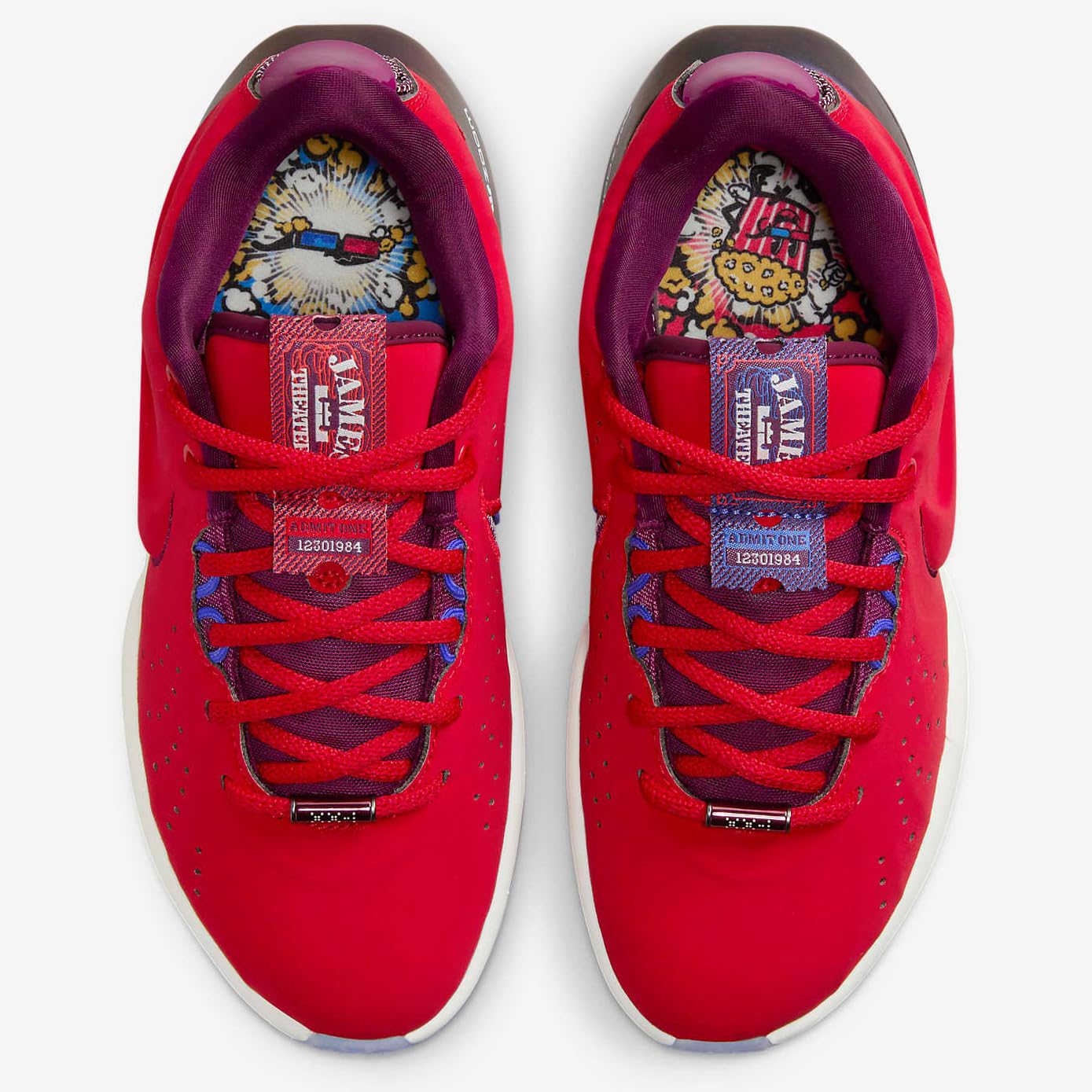 NIKE Lebron XXI SE Movie Night Big Kids' Basketball Shoes (FN4305-600, University Red/Bordeaux/Blue Joy/Ivory) Size 5