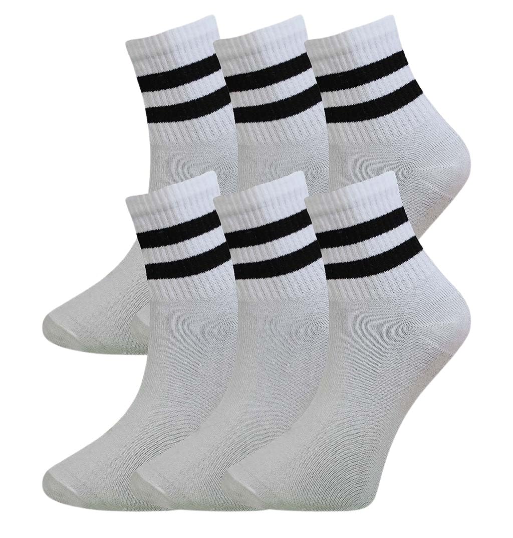 Bonjour 6 Pairs Ladies Socks Sports Gym Leisure Crop Socks, Breathable Ankle Cotton Liners Multipack for Women Girls