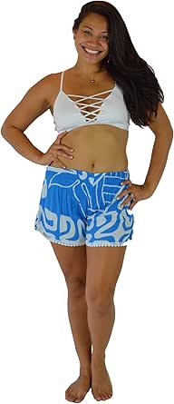 Beach Babes - Hawaiian Hibiscus (Turquoise, S/M) at Amazon Women’s