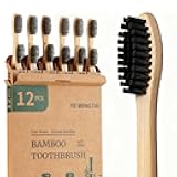 YD WINGTAI Bamboo Toothbrush Biodegradable WoodenToothbrushes 12pack Natural Travel Size Organic Charcoal Tooth Brush