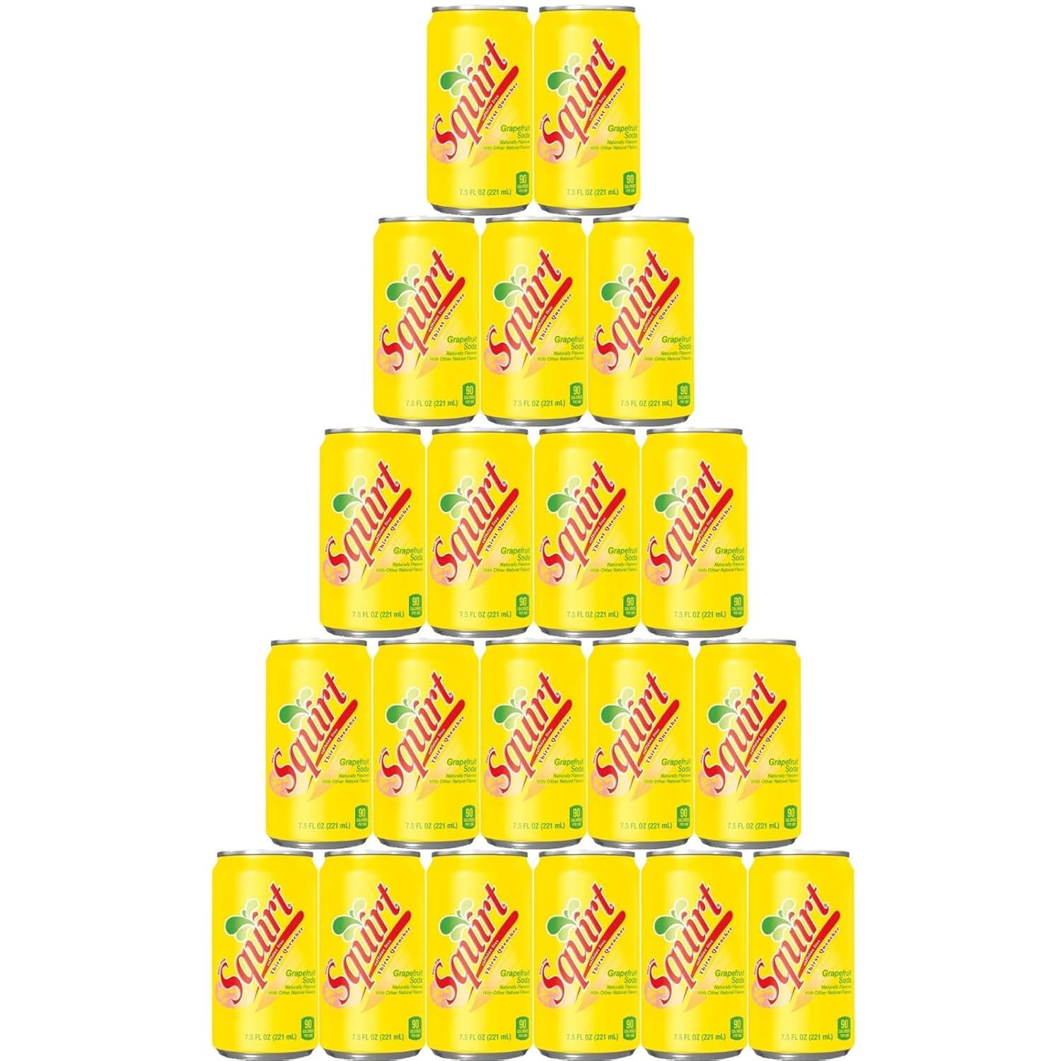 Squirt Mini Soda Cans | (Pack of 20) | Flavor Soda Variety Pack | Soft Drink Assortment of Beverages | The Beverage Care Package of Mix Pop | Home & Office Fridge Restock Kit | 7.5 oz. Cans | By The Munchie Mix (7.5 oz, Grapefruit)