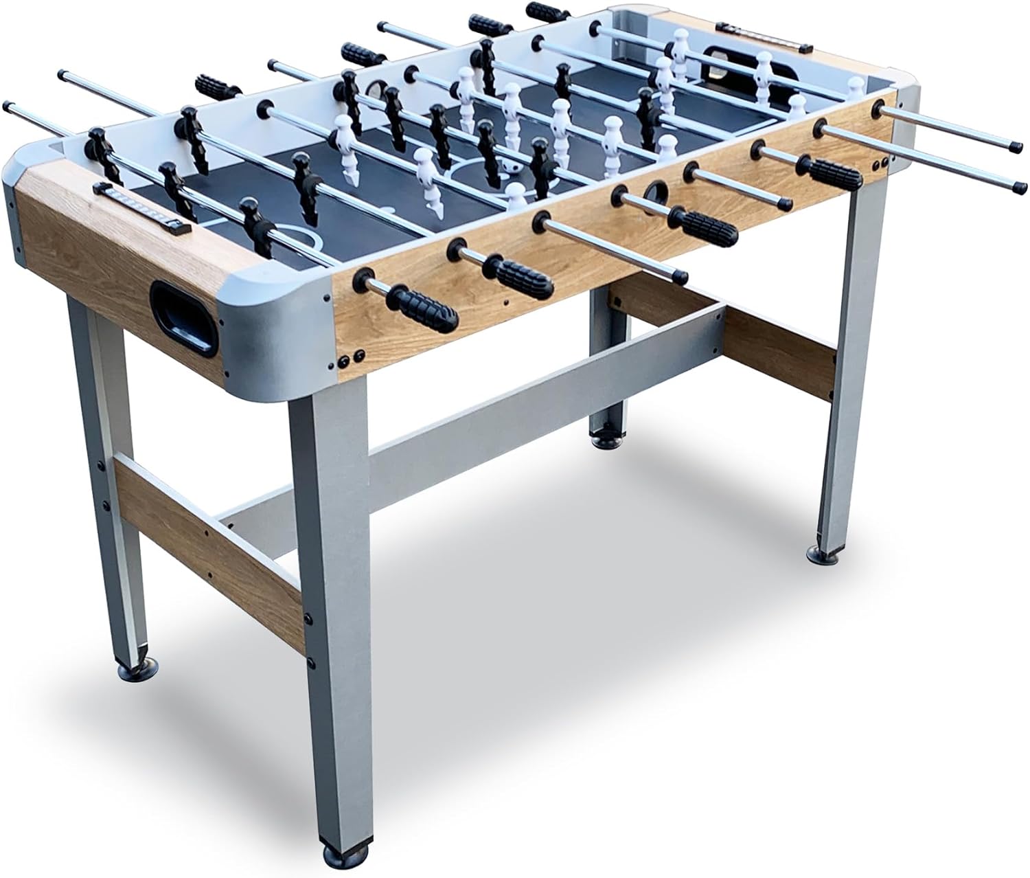 Hathaway Amherst Foosball Table Adult Size - 48-in Foosball Table for Adults & Kids with 2 Foosball Balls & ABS Molded Players - Complete Soccer Table Game Set for Family Game Rooms & More - Light Oak