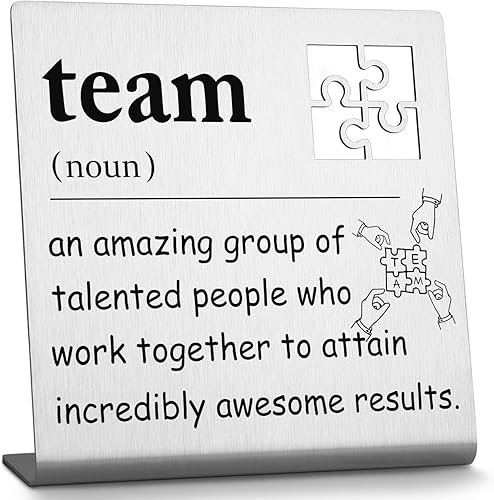 Miniatura 7 de Placa de equipo, letrero de definición de equipo, regalos de equipo para empleados, decoración de escritorio de equipo, decoración de oficina de