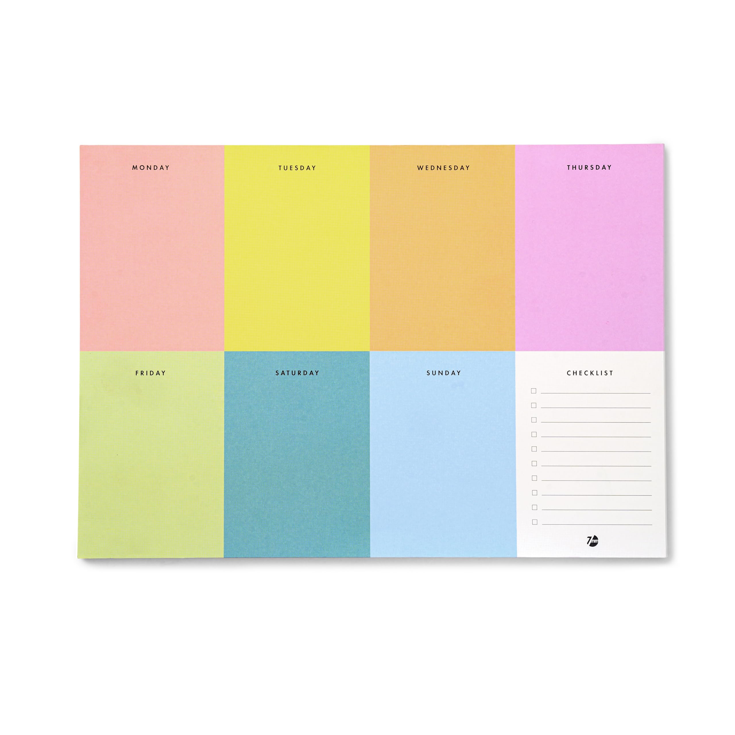 7mm Between the Lines Colourblock Weekly Desk Pad, 60 Tear Off Sheets Each, Printed Hardbound Notepad, 21 x 29.5 cms, Multicolor