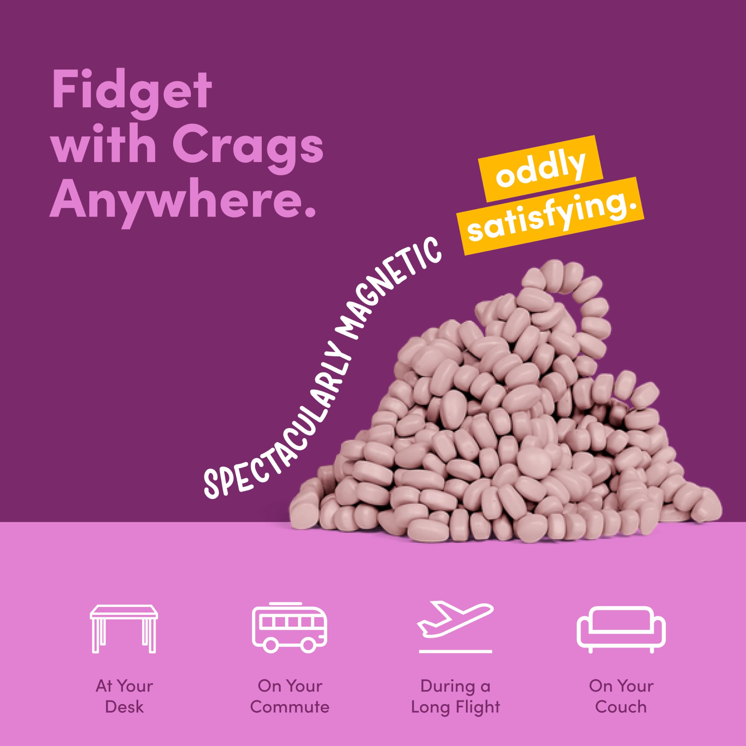 Speks Original Crags Ferrite Putty | 500+ Magnetic Stones in a Tin | Stress Relief Fidget Toy for Adults & Teens | Stocking Stuffer & Christmas Gift | Matte Rose, Medium