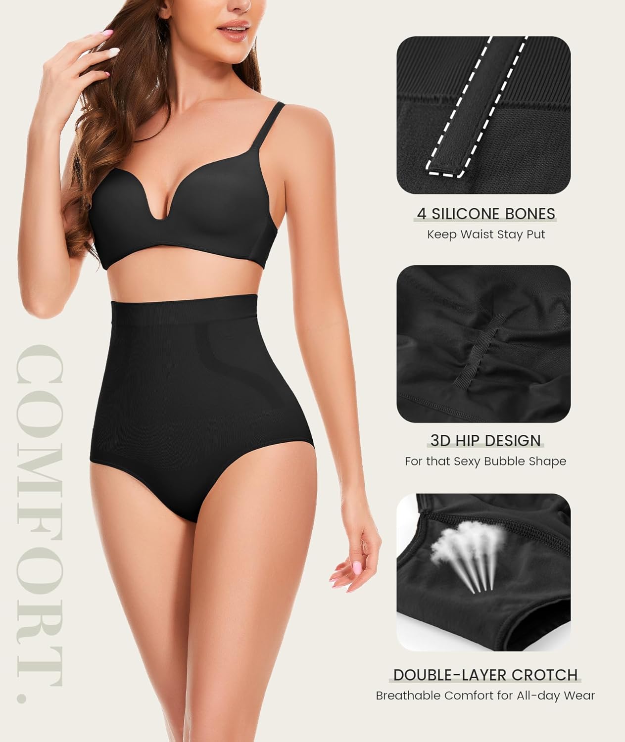 Tummy Control Underwear - High Waisted Body Shaper Panties Seamless Shapewear Compression Briefs for Women - Image 4