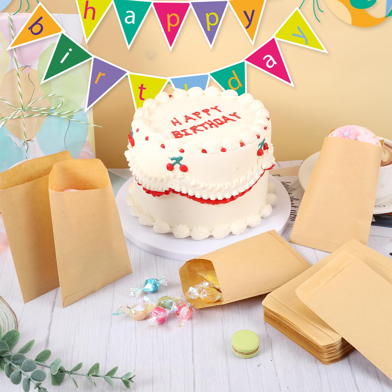 150 sztuk małych torebek papierowych, 8 x 12 cm, małe torebki papierowe do napełniania, do samodzielnego napełniania, mini torebki z papieru typu kraft, na nasiona, monety, biżuterię, prezenty