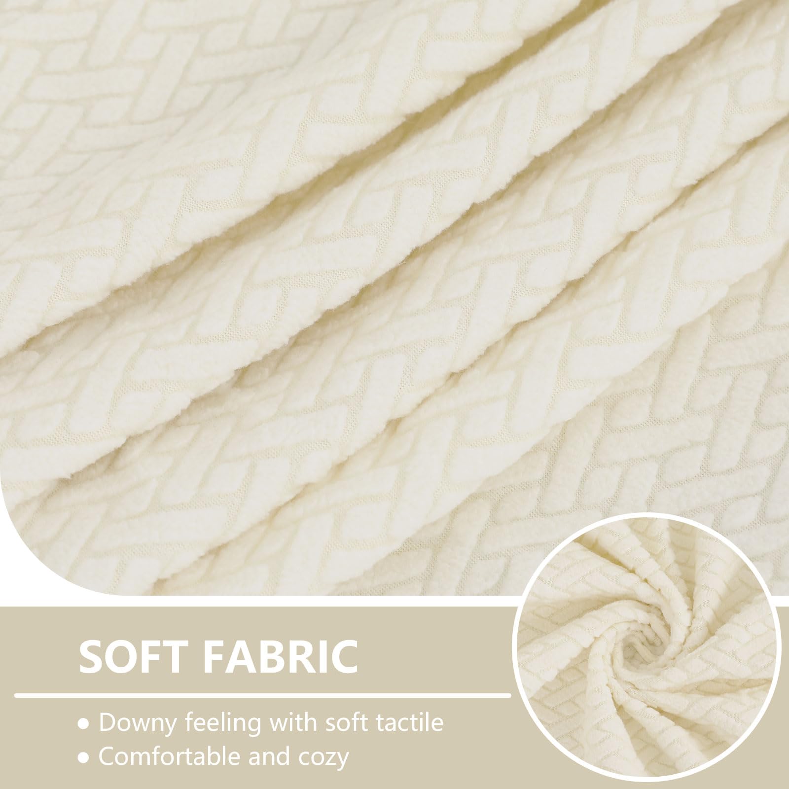 hyha Waterproof Couch Cushion Covers, Wear Resistant Couch Cover, Anti Slip Sofa Slipcovers Washable, Soft Thick Jacquard Furniture Protector for Pets Dog (3 Packs, Beige)