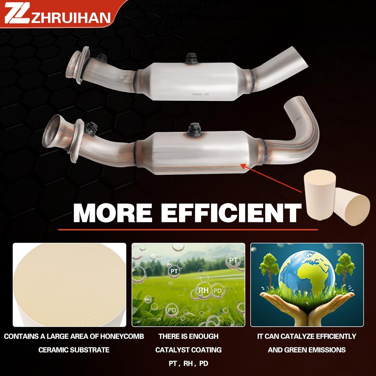 Left and Right 2-PC Catalytic Converter Kit Compatible with F-150 2009-2010 5.4L, Expedition 2007-2014 5.4L, Navigator 2007-2014 5.4L, Reference OE: 645281 53904 30496 19318, EPA Compliant