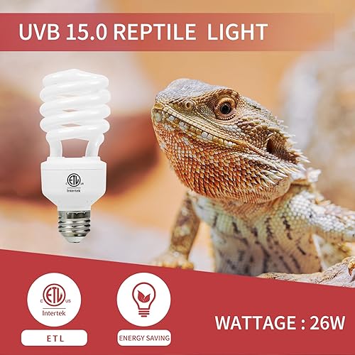 Miniatura 37 de LUCKY HERP Reptil UVA UVB Light 5.0 13W Lámpara de terrario tropical fluorescente compacta