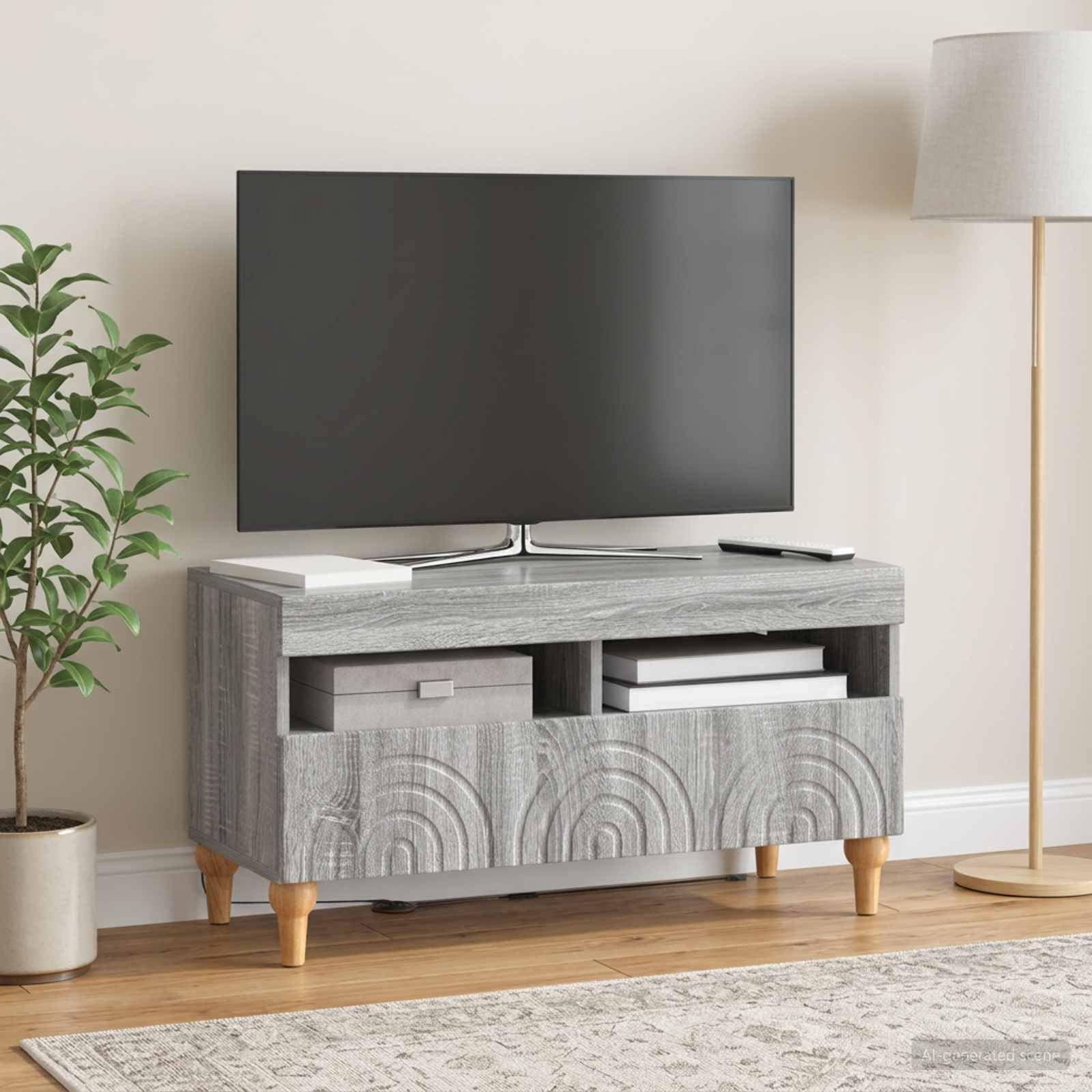 vidaXL Szafka na Telewizor LED ALKMAAR 81 x 35 x 43 cm Szary Sonoma
