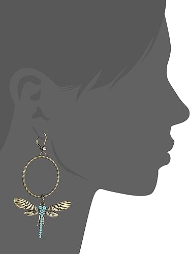 Miniatura 2 de Betsey Johnson Pendientes de aro gitano de "Betseback Betsey" Pave Dragonfly