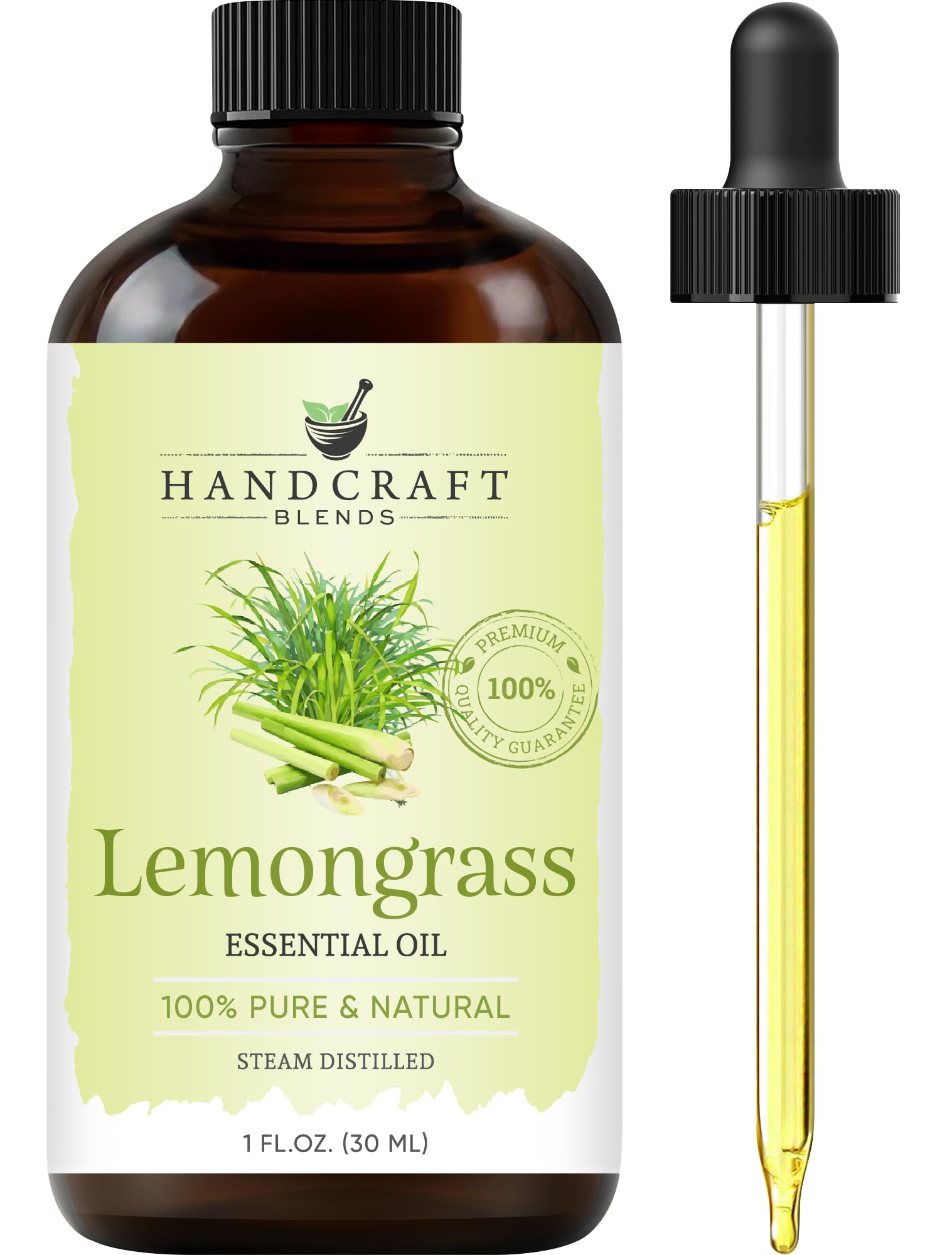 Handcraft Blends Lemongrass Essential Oil 1 Fl Oz | Pure & Natural for Aromatherapy & Soap Making - main product image