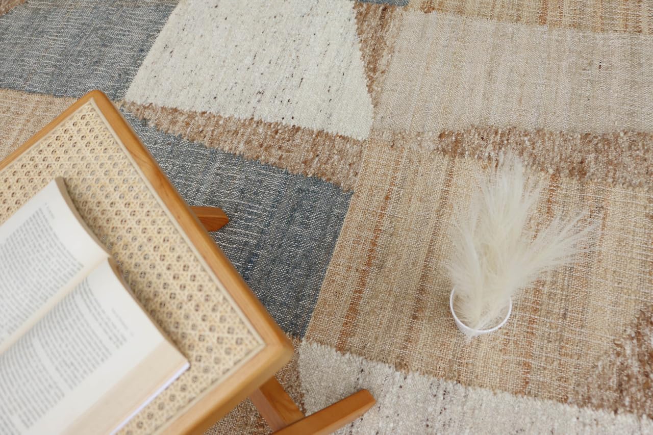 Barlow Handmade Natural Fiber Traditional Area Rug – Soft Texture, Durable Weave, Decorative Rug for Living Room & Bedroom