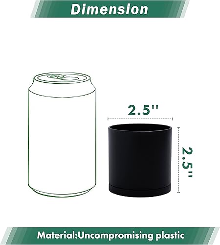 Miniatura 21 de D'vine Dev Paquete de 4 macetas de plástico modernas de 4 pulgadas, pequeñas macetas de jardín para plantas con agujeros de drenaje y platillos