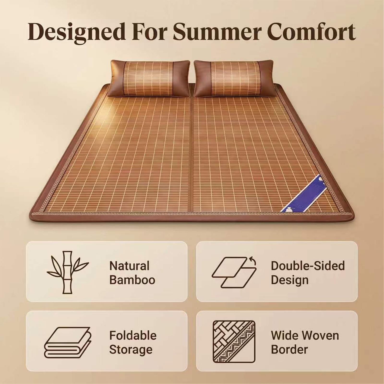 Sommer-schlafmatten, SommerküHlung Schlaf-Pad Faltbar, Glatt Atmungsaktiv
