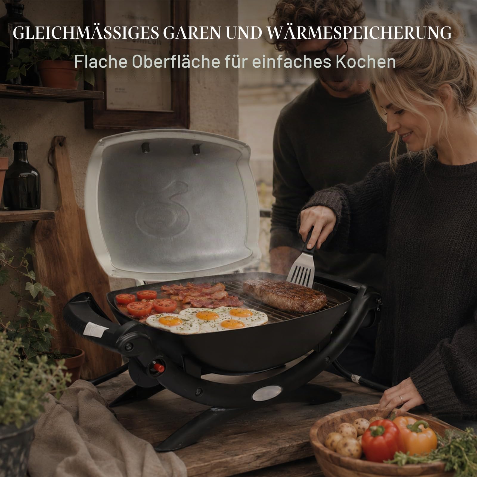 6558 Gusseisen Grillplatte für Weber Q100 Q120 Q1000 Q1200 Series, 32 x 22cm Gusseisen Griddle Ersatzteile für Weber Q140 Q1400, Plancha Bretpfane Zubehör