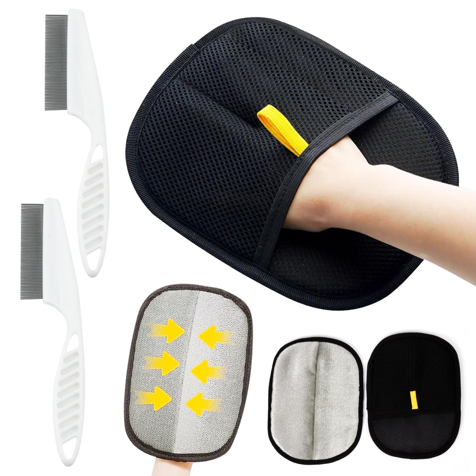 DAVBNM 4PCS Pet Grooming Gloves, Pet Hair Remover, Static Removal Gloves Pet Hair, Pet Hair Removal Glove - Image 2
