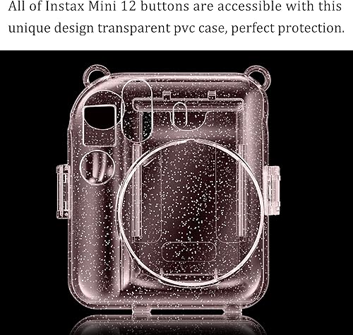 Miniatura 3 de Fintie Funda protectora transparente para cámara instantánea Fujifilm Instax Mini 12, carcasa rígida de cristal con bolsillo de película mejorado