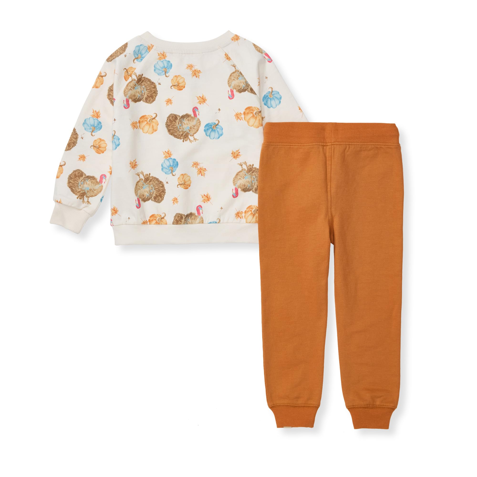 Burt's Bees Baby Conjunto de camisa y pantalón para niños, paquete de camiseta e inferior de manga larga, 100% algodón orgánico