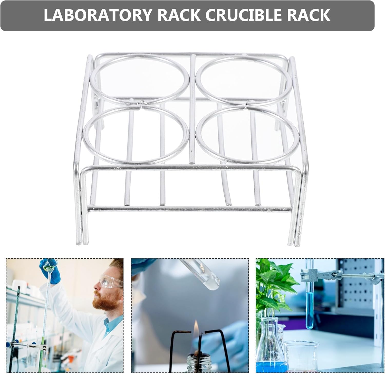 OUNONA Nickel Chromium Labs Protecting from Burning with 45mm Aperture Crucible Rack Heat Resistant Crucible Storage Shelf and Convenient Tool for Heating for Laboratory Use