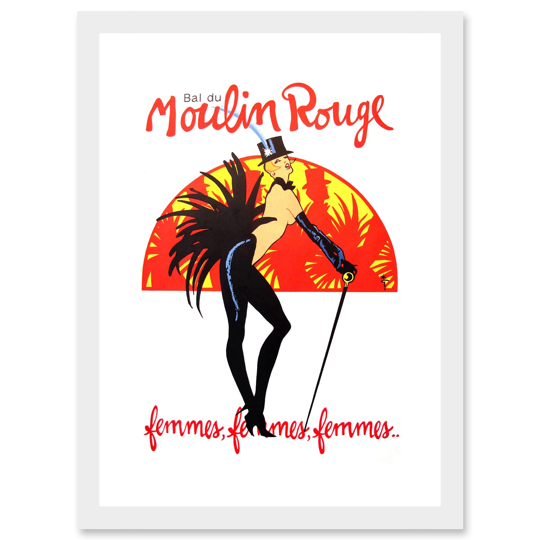 Wee Blue Coo Burlesque Moulin Rouge Paris Girls Girls Girls French Vintage Advert Artwork Framed Wall Art Print A4