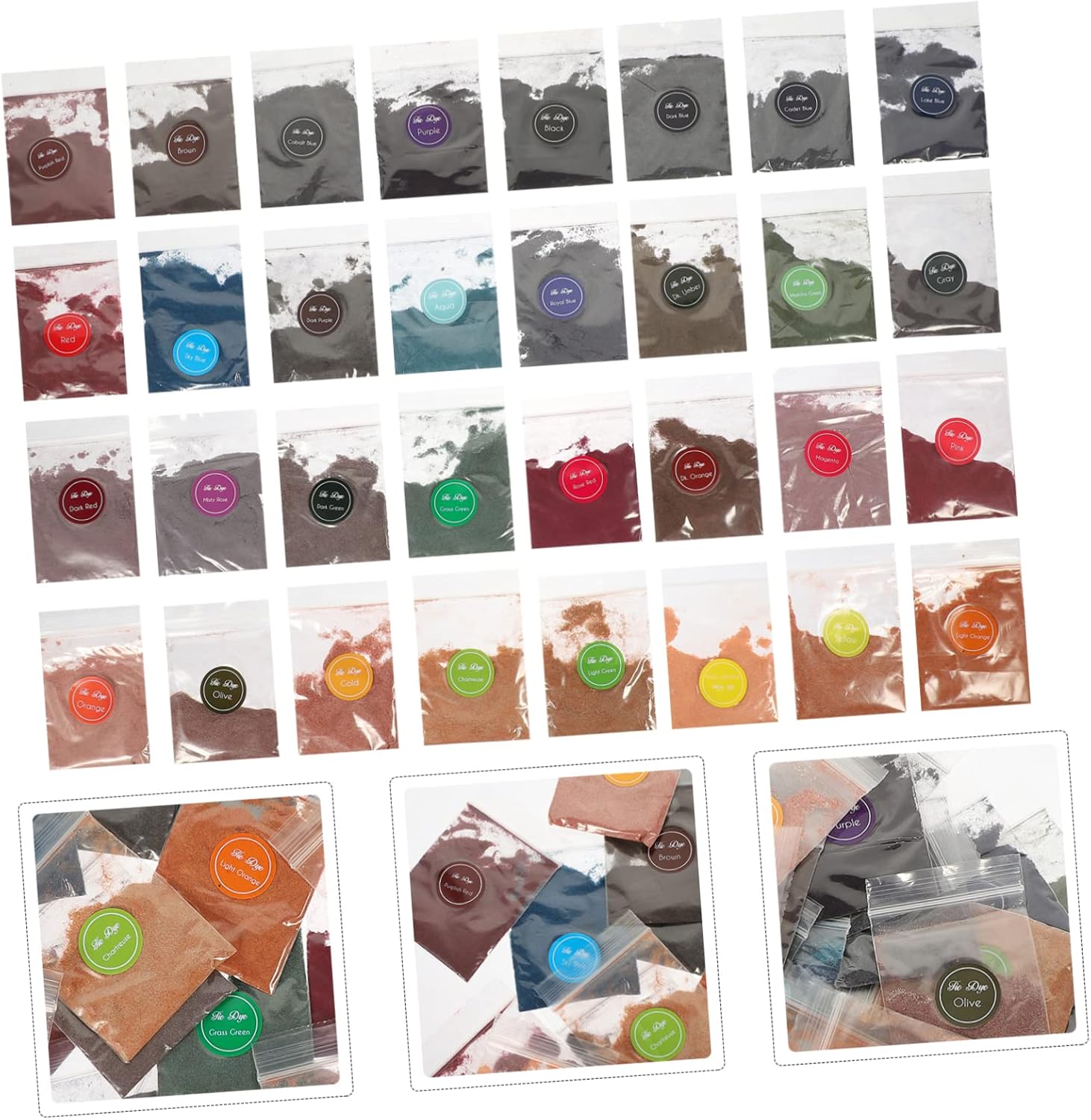 NUOBESTY 32bags Tie Dye Powder Set for Projects Vibrant Permanent Fabric Dye for Boys and Girls and Adults for Halloween and Parties