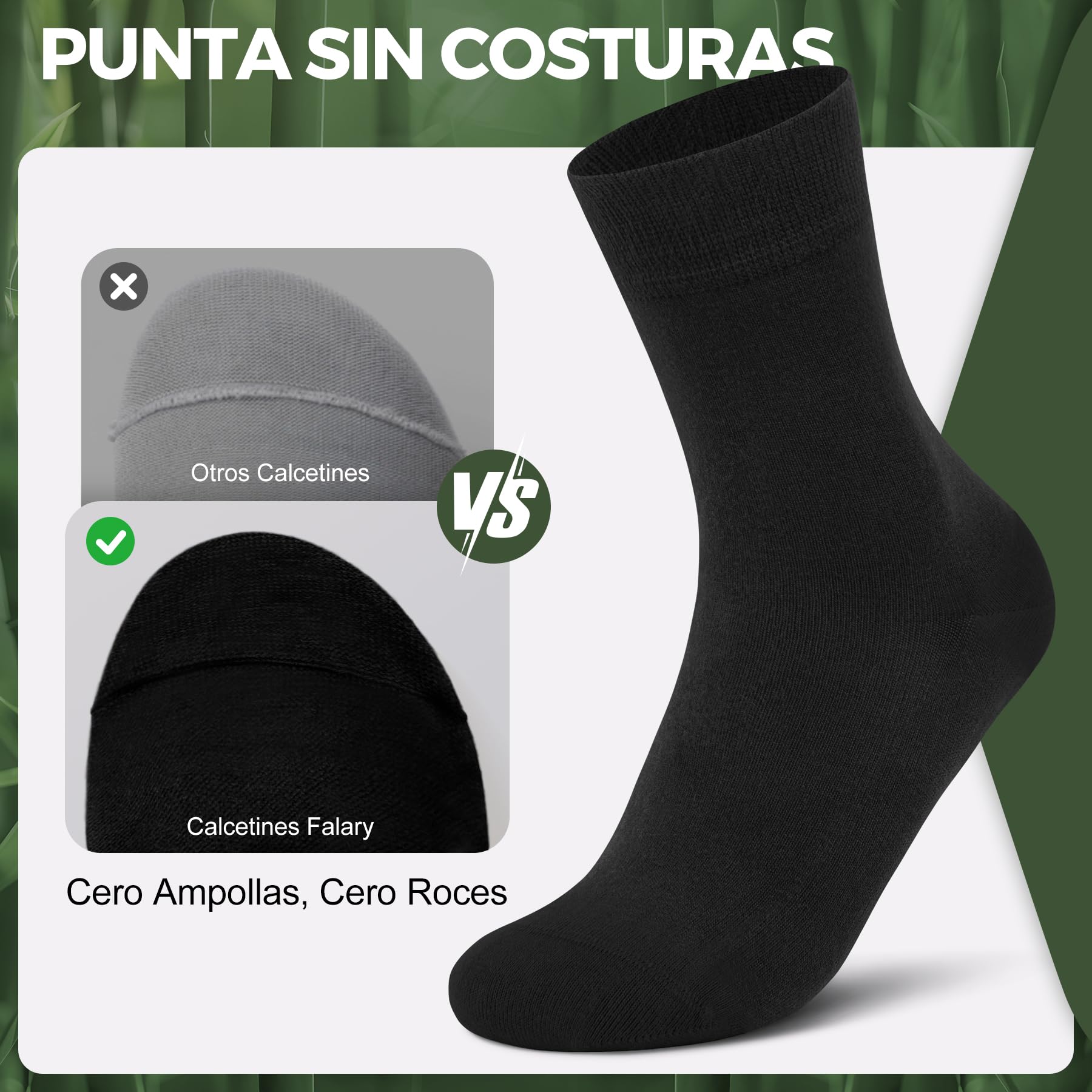 FALARY Calcetines de bambú para hombres y mujeres, 6/12 pares, calcetines casuales de negocios sin costuras, paquete múltiple, súper suaves, transpirables, antiolor